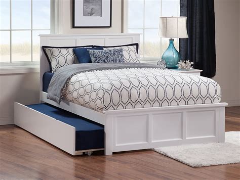 This bed has 3 levels and can be used as 3 beds. . Queen bed with trundle and storage